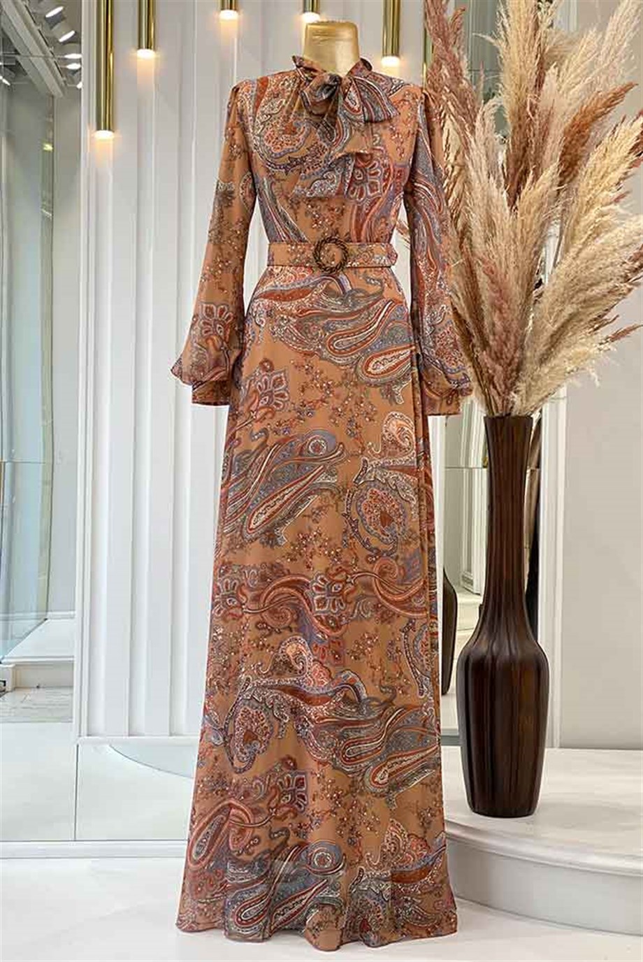 Pınar Şems İkbal Elbise Taba