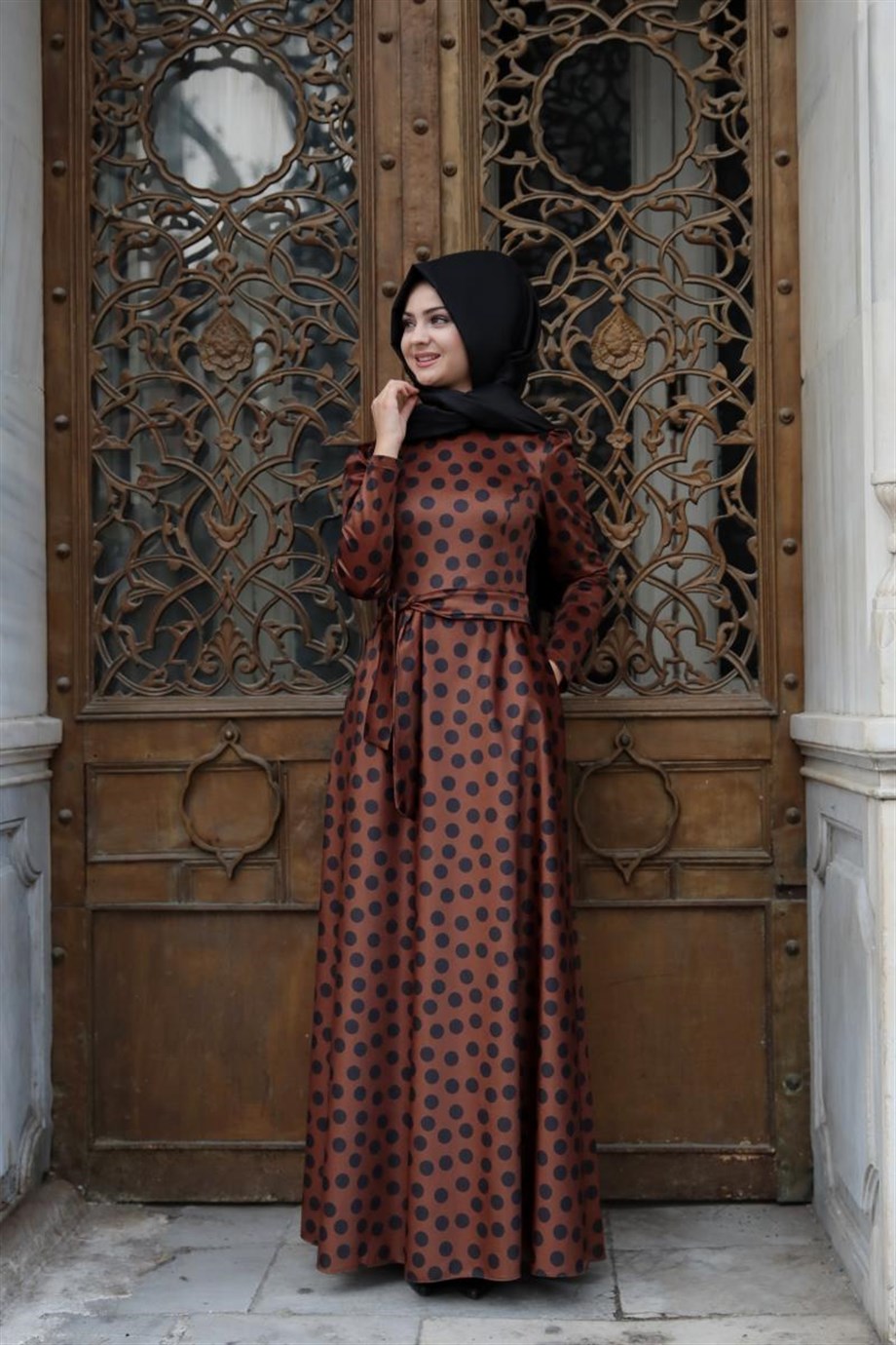 Pınar Şems Mevsim Elbise Kahve