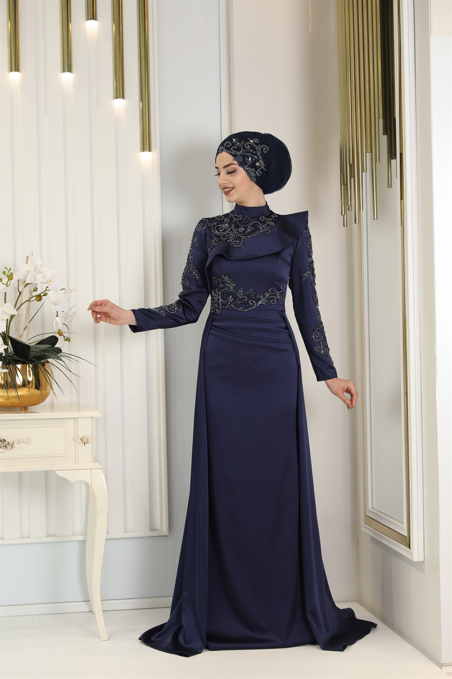 Pınar Şems Zerda Abiye Lacivert