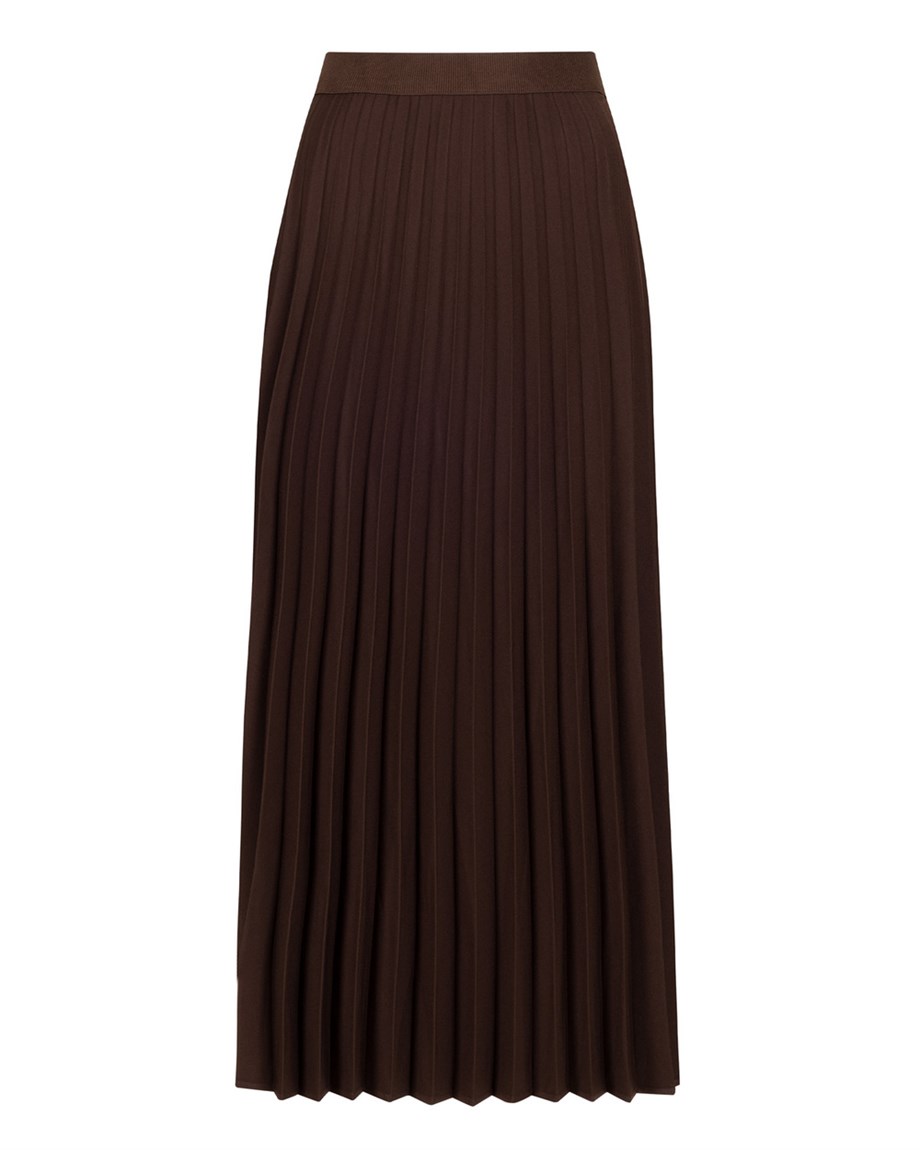 Pliseli Etek - Kahverengi