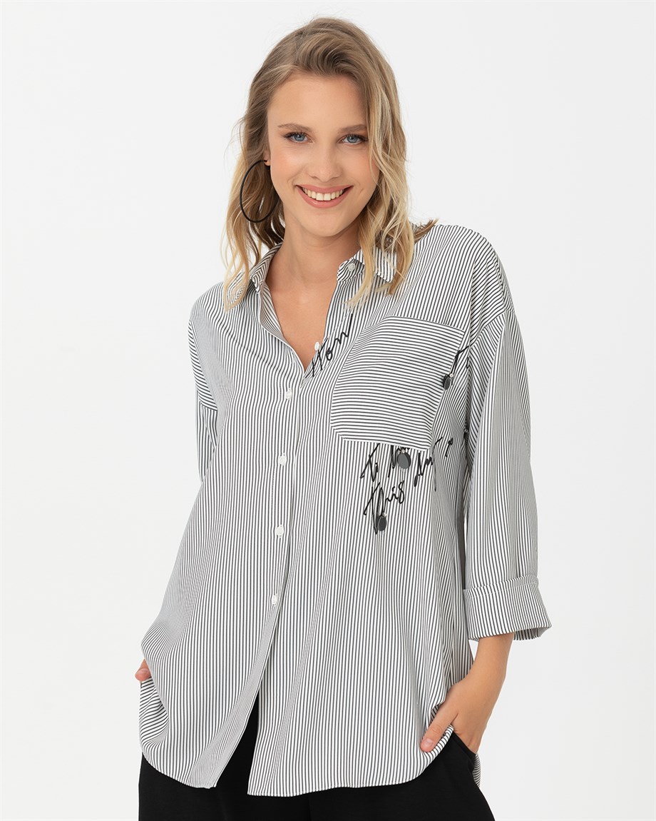 SEÇİL ÇİZGİ DESENLİ GÖMLEK