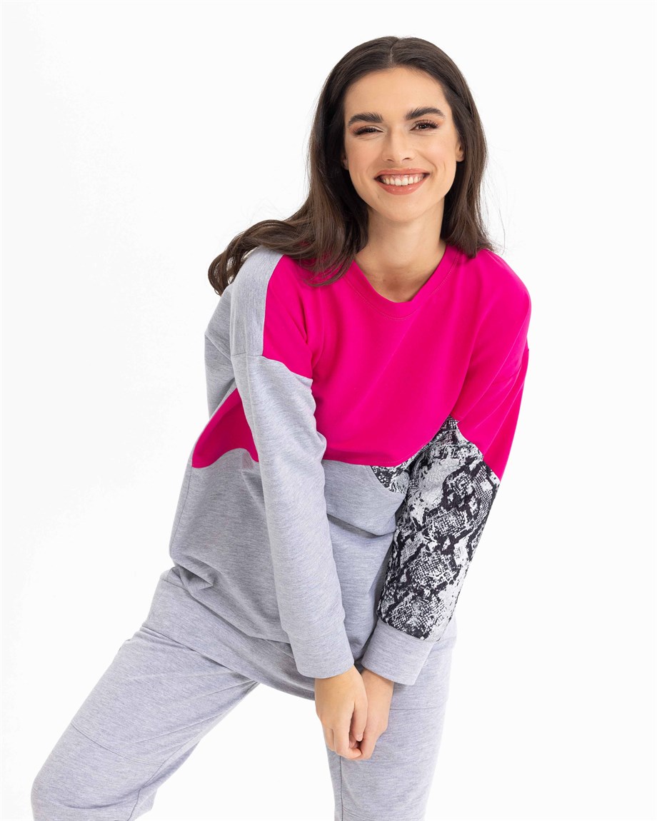 SEÇİL RENK BLOKLU SWEATSHIRT