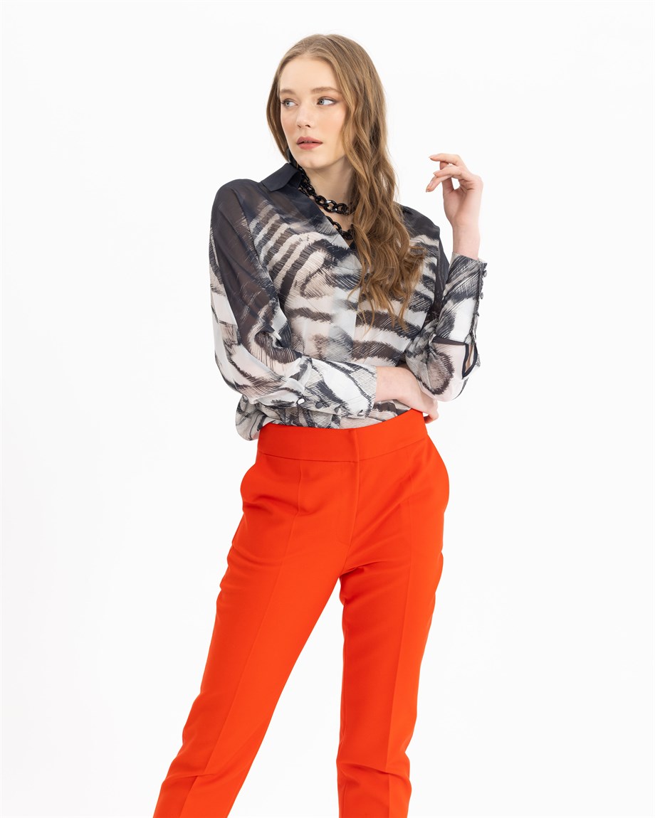 SEÇİL ZEBRA DESENLİ BLUZ