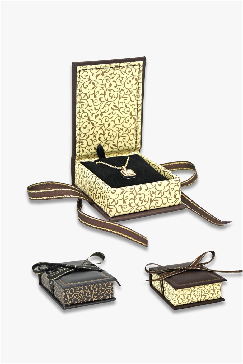 Kurdeleli Karton Kolye Kutusu (6 Adet)