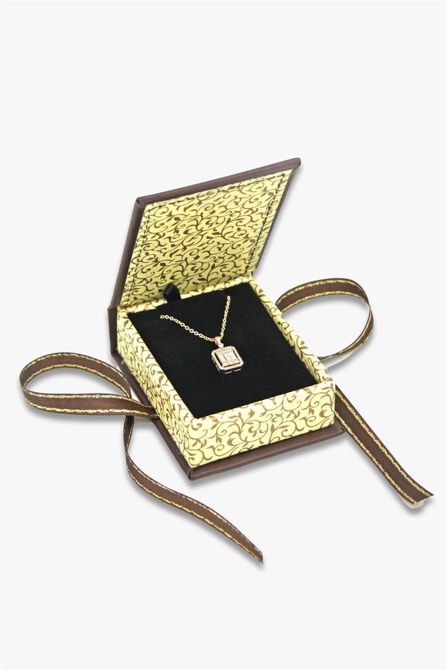 Kurdeleli Karton Kolye Kutusu (6 Adet)