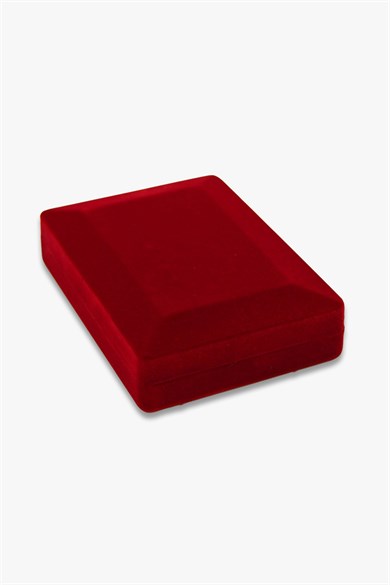 Bordo Flok Set Takı Kutusu (4 Adet)