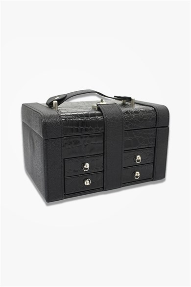 Kemerli Deri Desenli Takı Çantası