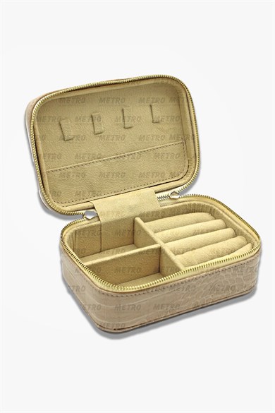 Krokodil Deri Büyük Takı Ve Mücevher Çantası