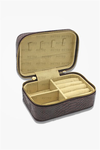 Krokodil Deri Büyük Takı Ve Mücevher Çantası