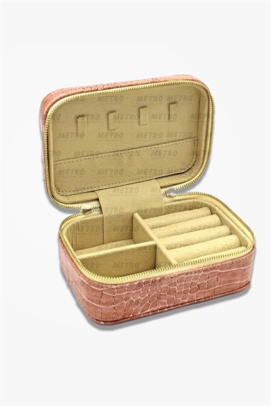 Krokodil Deri Büyük Takı Ve Mücevher Çantası