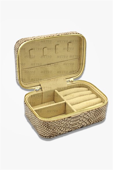 Krokodil Deri Büyük Takı Ve Mücevher Çantası