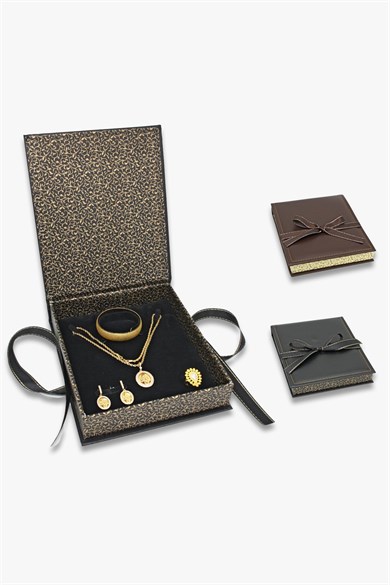 Kurdeleli Karton Set Takı Kutusu (4 Adet)