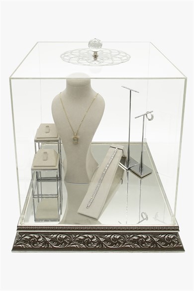 Özel Tasarım Cam Küp Mini Vitrin Seti