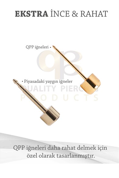 QPP Kulak Delme Küpesi 12 Çift Beyaz Minik Top