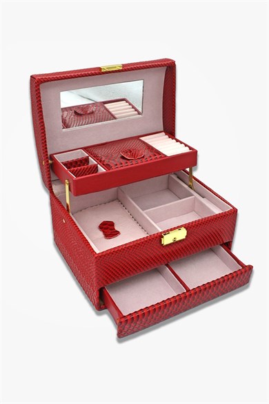 Yılan Desenli Takı Ve Mücevher Çantası