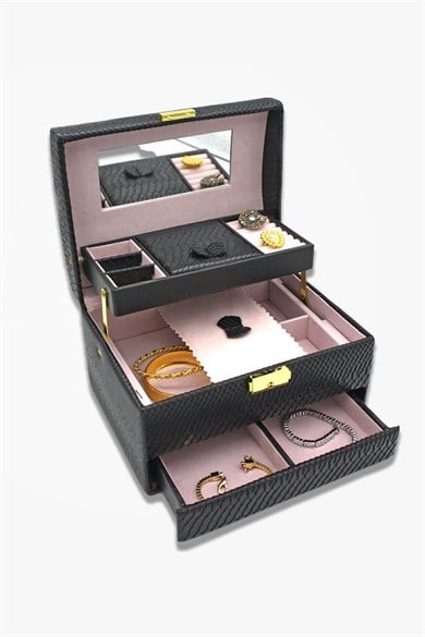 Yılan Desenli Takı Ve Mücevher Çantası