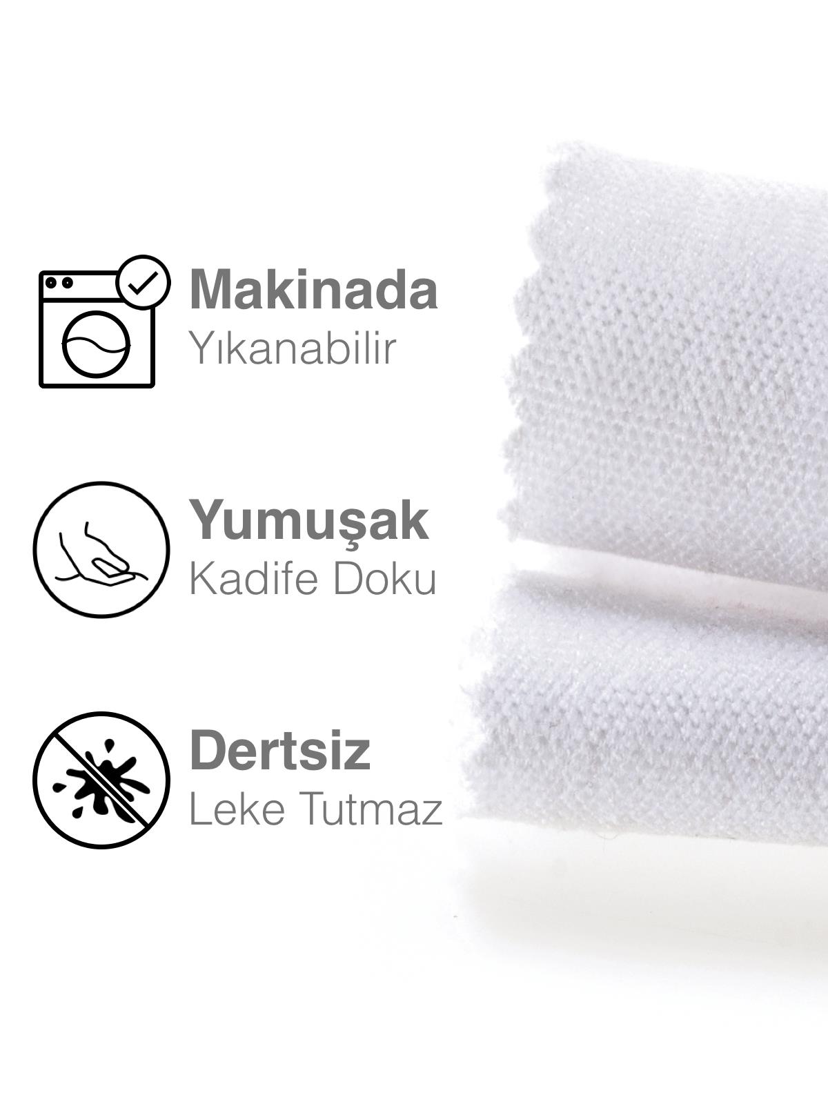 Kadife Dokulu Beyaz Renk Daily Series Runner 40 X 140