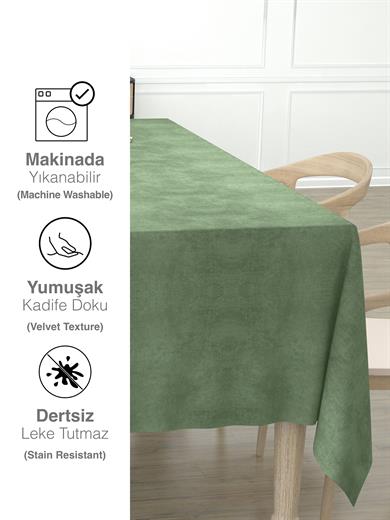 Daily Series Kadife Dokulu Ada Çayı Rengi Masa Örtüsü