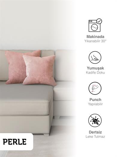 Home Daily Series Buğulu Gül Rengi Kırlent Yastık Kılıfı