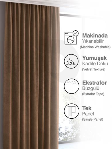 Home Daily Series Kahve Rengi Ada Fon Perde