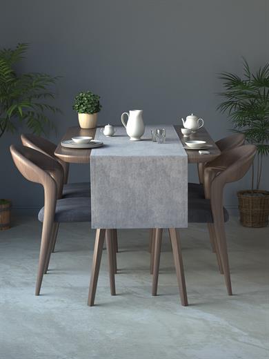 Kadife Dokulu Açık Gri Renk Daily Series Runner 40 X 140