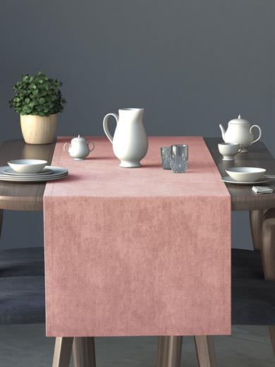 Kadife Dokulu Buğulu Gül Rengi Daily Series Runner 40 X 140