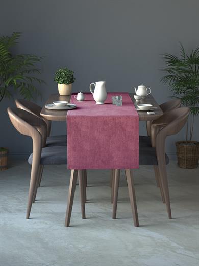 Kadife Dokulu Gül Kurusu Rengi Daily Series Runner 40 X 140