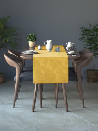Kadife Dokulu Güneş Sarısı Rengi Daily Series Runner 40 X 140