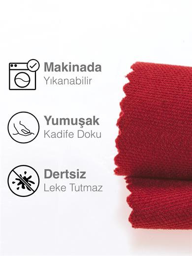 Kadife Dokulu Kırmızı Renk Yıl Başı Temalı Runner Daily Series 40 X 140