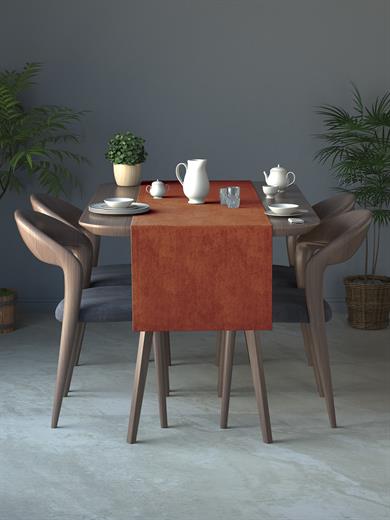 Kadife Dokulu Tarçın Rengi Daily Series Runner 40 X 140