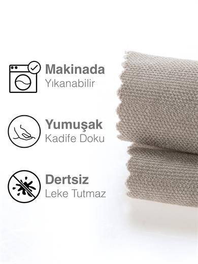Kadife Dokulu Taş Rengi Daily Series Runner 40 X 140