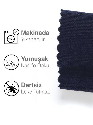 Kadife Dokulu Uzay Mavisi Rengi Daily Series Runner 40 X 140