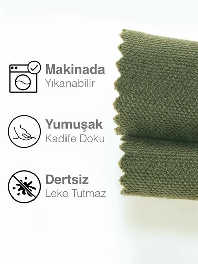 Kadife Dokulu Zeytin Yaprağı Rengi Daily Series Runner 40 X 140