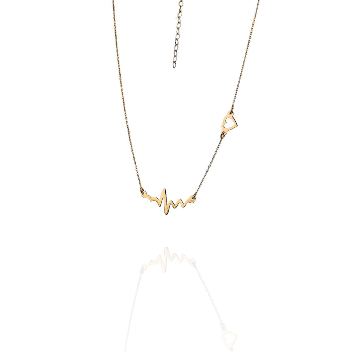 14 Ayar Altın Kalp Ritmi Kolye 