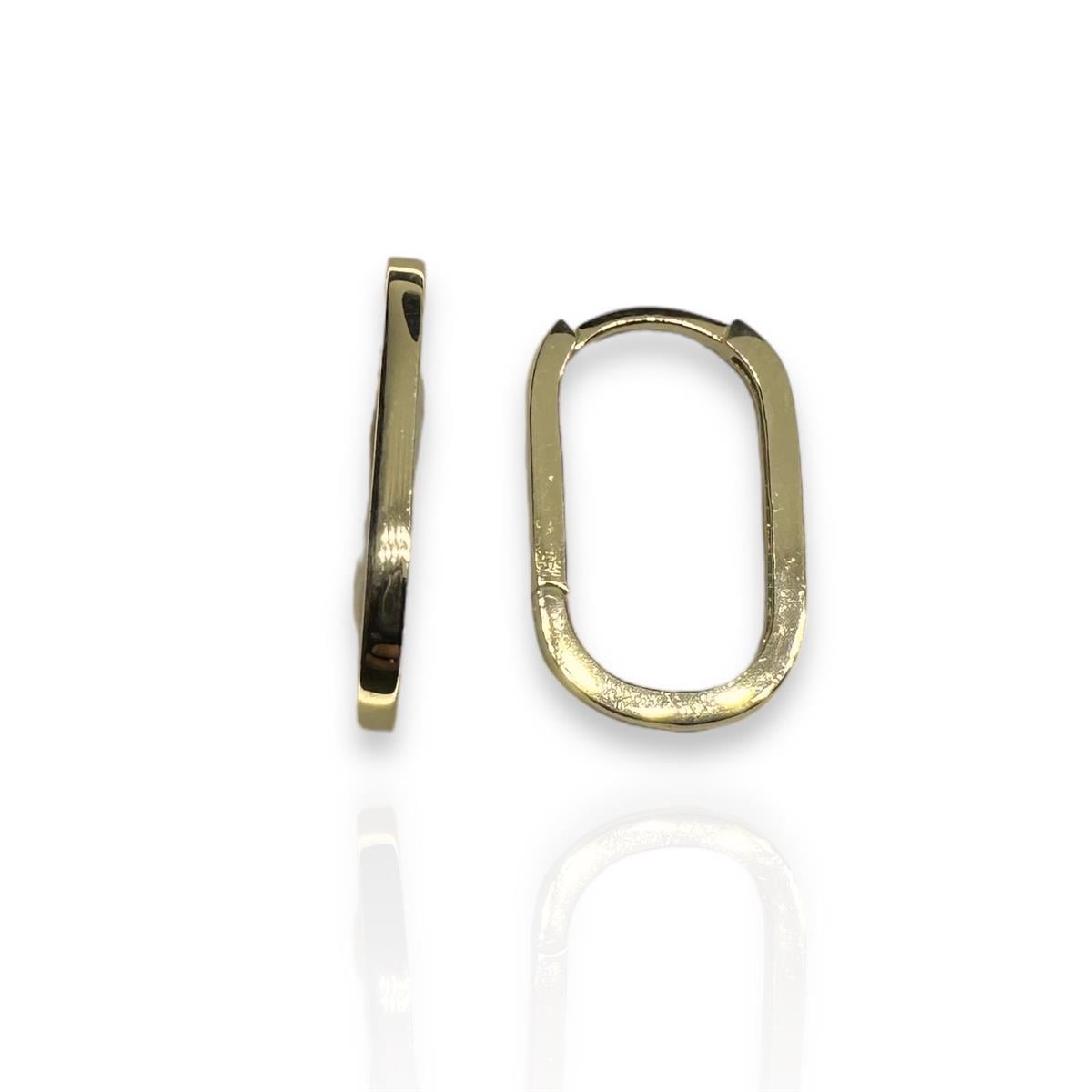 14 Ayar Oval Model Altın Küpe 