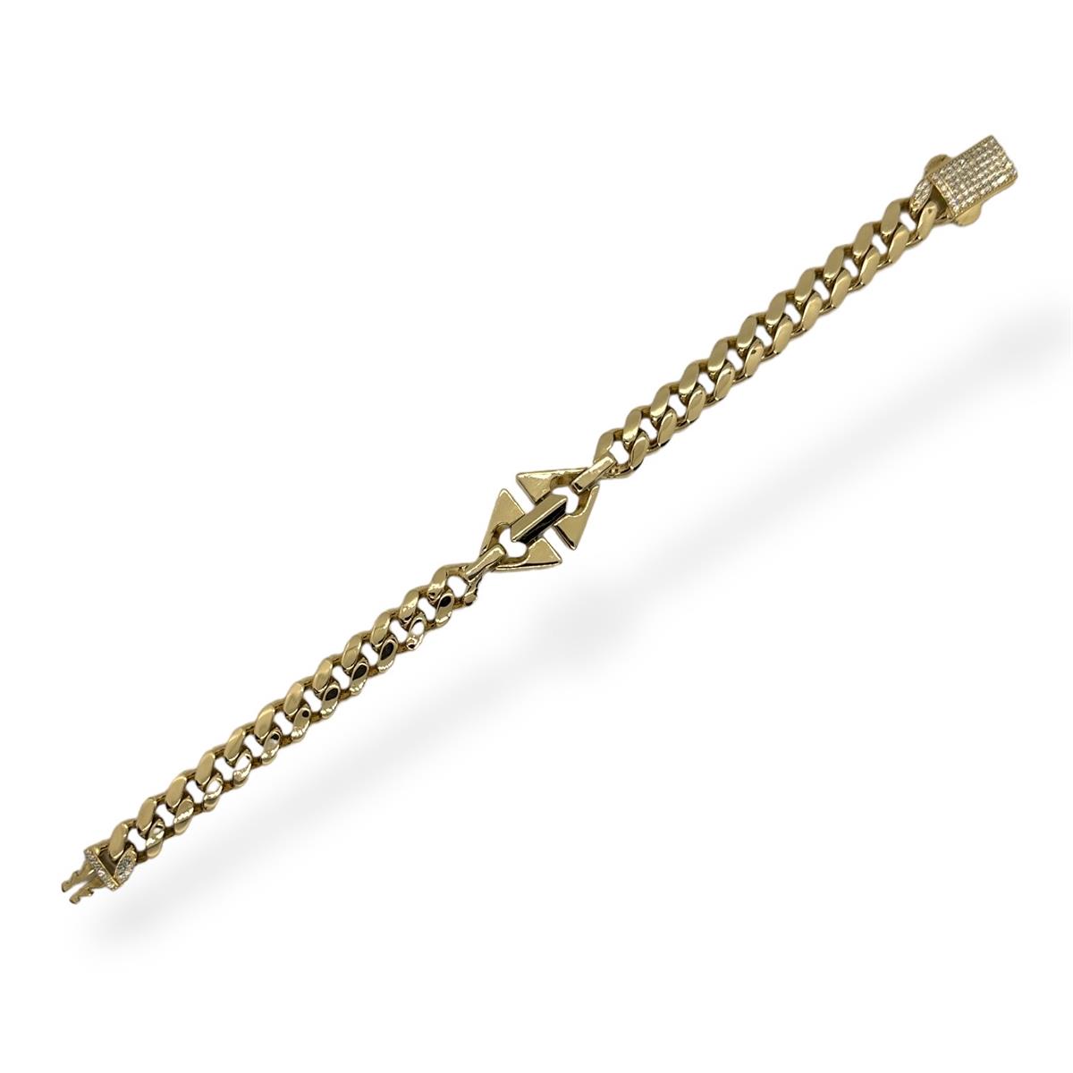 14 Ayar Taşlı Üçgen Modelli Füzyon Gurmet Bileklik