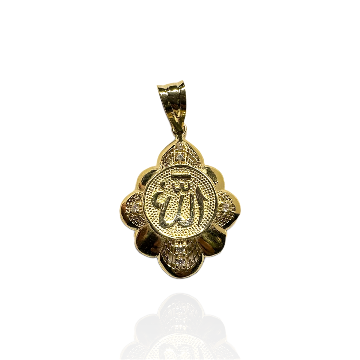 Allah Yazılı İşlemeli 14 Ayar Altın Kolye Ucu