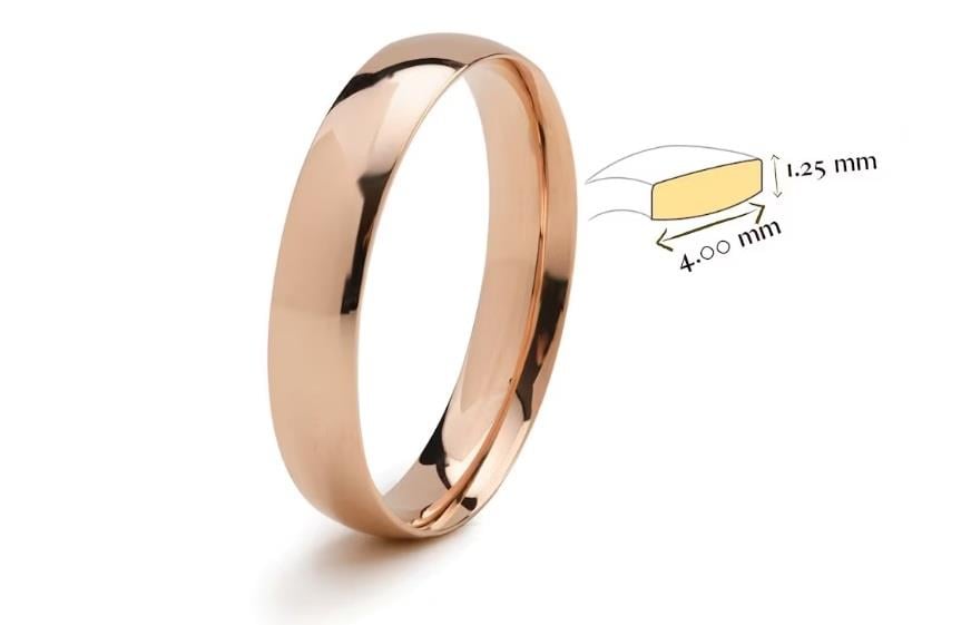 Altın Nesil Alyans - Bombeli Rose Gold Klasik Alyans
