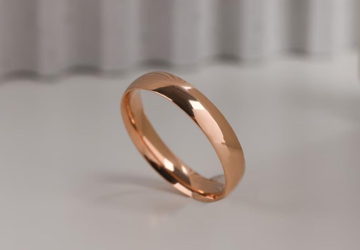 Altın Nesil Alyans - Bombeli Rose Gold Klasik Alyans