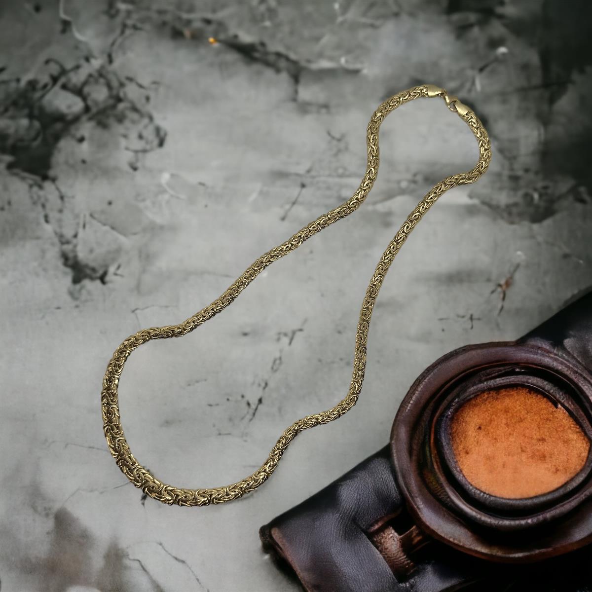 Kral Model Ezme 14 Ayar Altın Süzme Kolye 