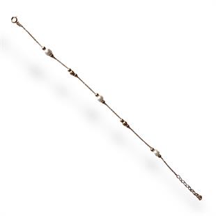 14 Ayar Altın Dorika toplu Ve İncili Bileklik