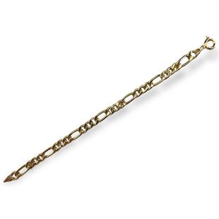 14 Ayar Altın Figaro İçiboş İtalyan Bileklik 