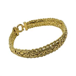 14 Ayar Altın Kenar Detaylı Kral Model Bileklik 