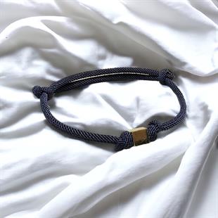 14 Ayar Altın Küp Model Siyah İpli Unisex Bileklik