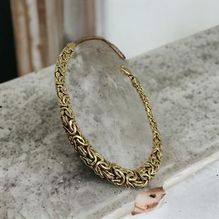 14 Ayar Altın Süzme Kral Model Bileklik 