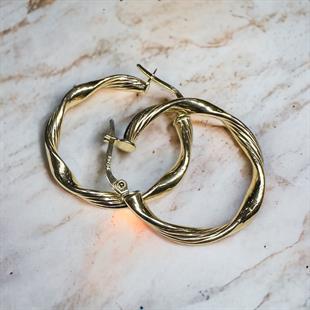 14 Ayar Tuana İtalyan Burma Halka Küpe