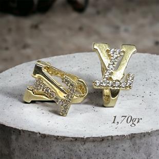 14 Ayar LV Model Altın Küpe 