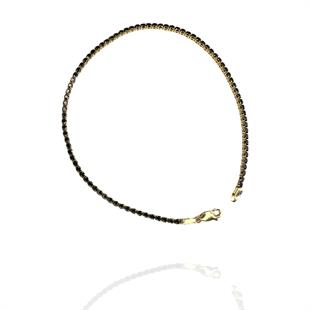 14 Ayar Sarı Altın Siyah Taş Su Yolu Bileklik