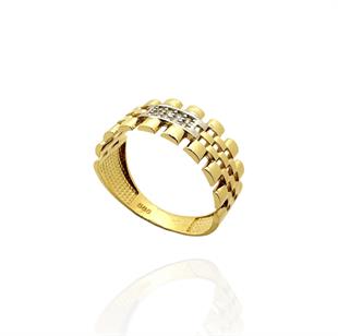 14 Ayar Taşlı Tasarım Model Altın Yüzük