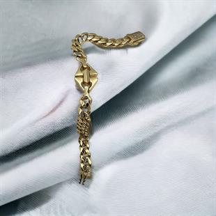 14 Ayar Taşlı Üçgen Modelli Füzyon Gurmet Bileklik